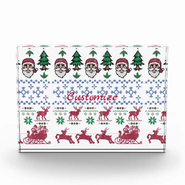 Ugly Christmas Sweater-Style Thunder_Cove Acrylic Award (Front)