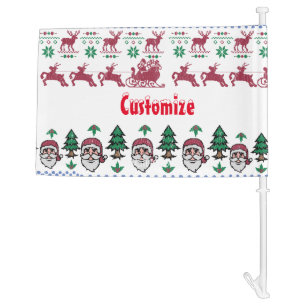 Ugly Christmas Sweater-Style Thunder_Cove Car Flag