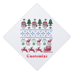 Ugly Christmas Sweater-Style Thunder_Cove Graduation Cap Topper