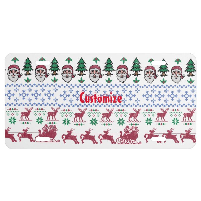 Ugly Christmas Sweater-Style Thunder_Cove License Plate (Front)