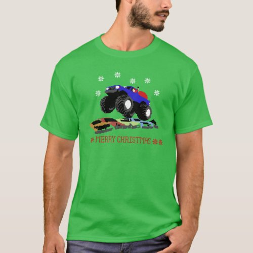 Ugly Christmas Sweater T_shirt_Monster Truck Santa