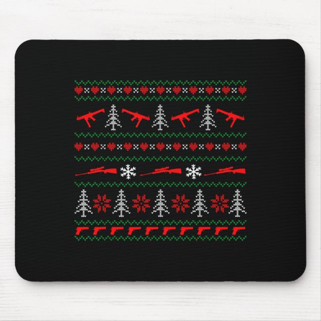 Ugly Christmas Sweater Tactical Merry Christmas  Mouse Pad (Front)