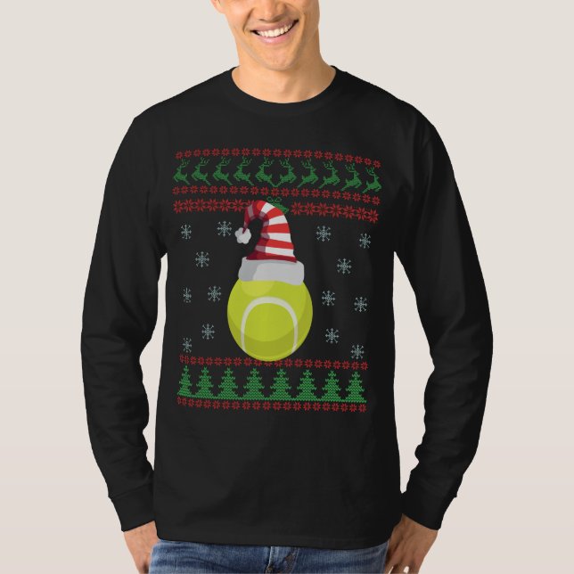 Ugly Christmas Sweater Tennis Sport Lovers Gift (Front)