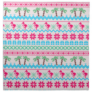 Ugly Christmas Sweater Tropical Flamingo Cloth Napkin