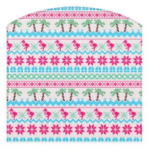 Ugly Christmas Sweater Tropical Flamingo Door Sign