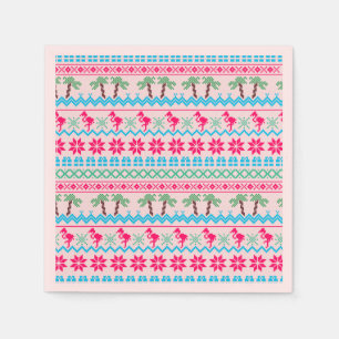 Ugly Christmas Sweater Tropical Flamingo Napkins