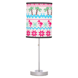 Ugly Christmas Sweater Tropical Flamingo Table Lamp