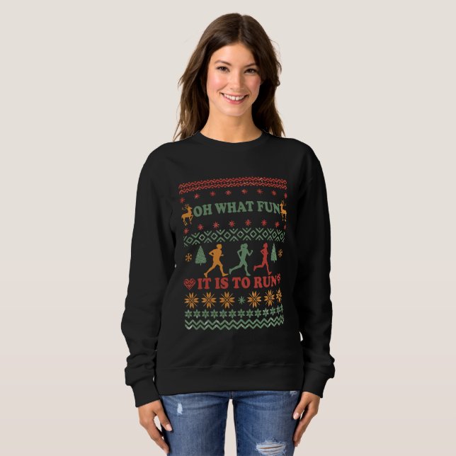 Ugly christmas sweater vintage running run (Front Full)