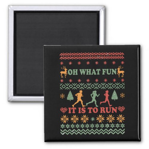 ugly christmas sweater vintage running run magnet