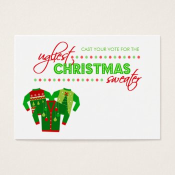 Ugly Christmas Sweater Voting Ballot Card by InvitationBlvd at Zazzle