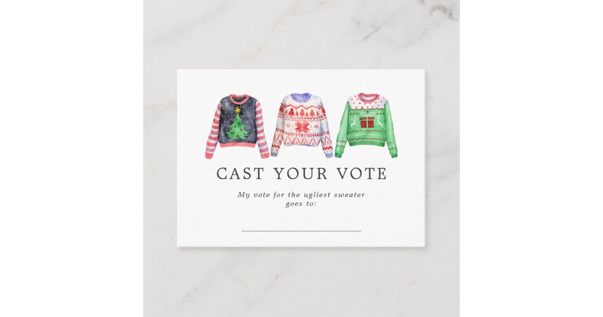 Ugly Christmas Sweater Voting Cards Zazzle ugly-christmas-sweater-voting-cards-zazzle