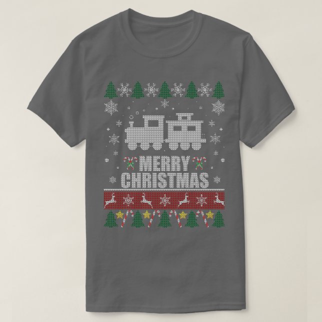 Ugly Christmas Sweater Wagon Train Lovers  (Design Front)