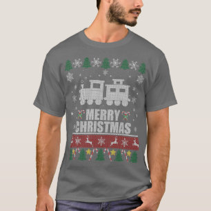 Ugly Christmas Sweater Wagon Train Lovers 