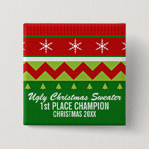 Ugly Christmas Sweater Winner Button