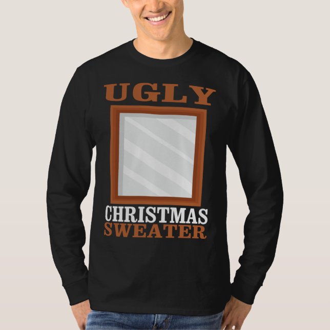 Ugly Christmas Sweater With Mirror Graphic Funny X (Front)