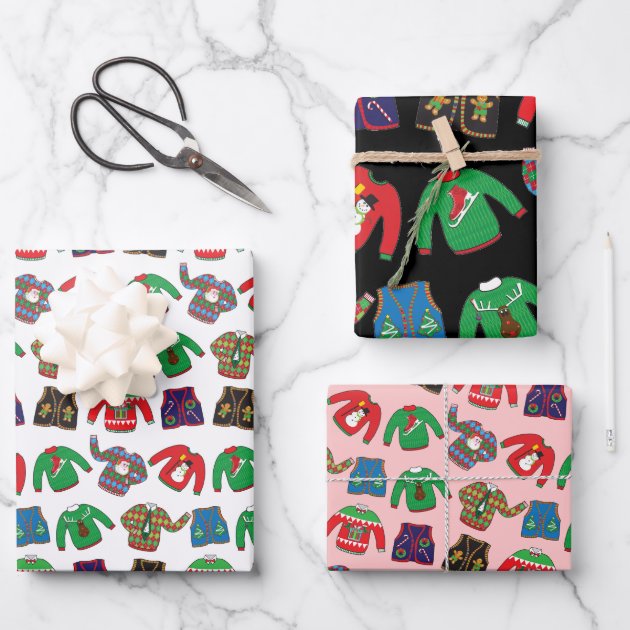 ugly christmas sweater wrapping paper