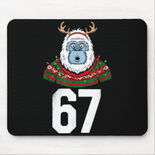 Ugly Christmas Sweater Yeti Gorilla Reindeer 67  Mouse Pad