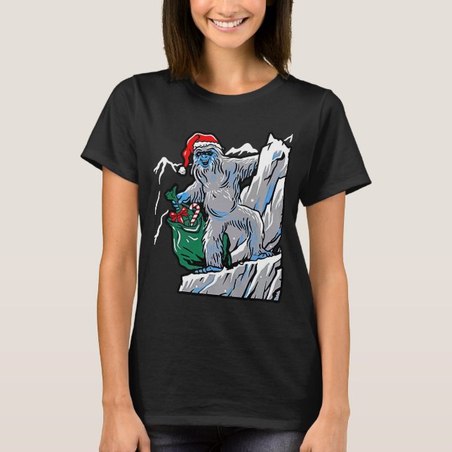 Ugly Christmas Sweater Yeti Santa And Mountain (Front)
