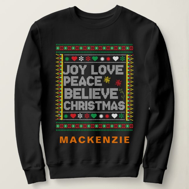 Ugly Christmas Sweaterr Custom Name Personalized Sweatshirt (Design Front)