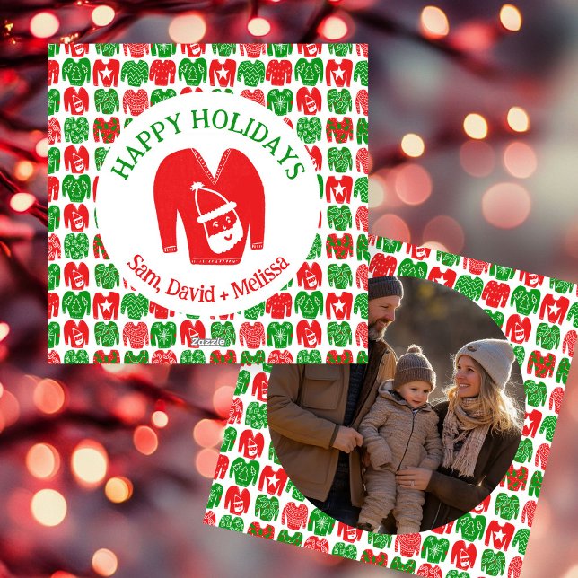 Ugly Christmas Sweaters CUSTOM PHOTO  Holiday Card (Ugly Christmas Sweaters CUSTOM PHOTO Holiday Card
)