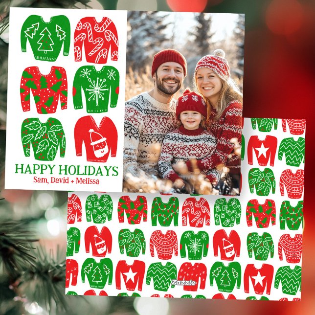 Ugly Christmas Sweaters CUSTOM PHOTO  Holiday Card (Ugly Christmas Sweaters CUSTOM PHOTO Holiday Card
)