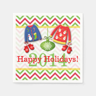 Ugly Christmas Sweaters Happy Holidays Napkins
