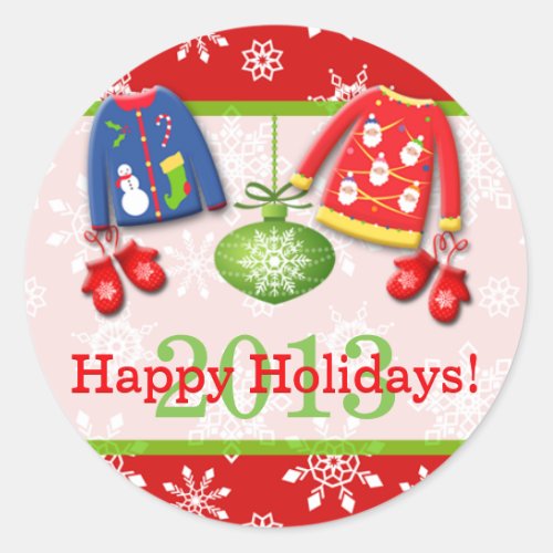 Ugly Christmas Sweaters Happy Holidays Sticker 4