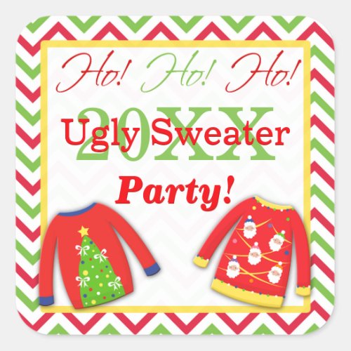 Ugly Christmas Sweaters Ho Ho Ho Sticker