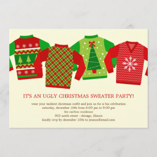 Ugly Christmas Sweaters Holiday Party Invitation