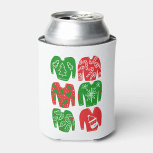 Ugly Christmas Sweaters Holiday Pattern Can Cooler