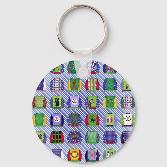 Ugly Christmas Sweaters Keychain (Front)