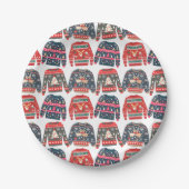 Ugly Christmas Sweaters Pattern Paper Plates (Front)