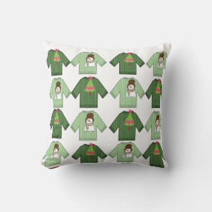 Ugly Christmas Sweaters Throw Pillow, Pillow