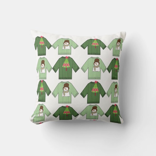Ugly Christmas Sweaters Throw Pillow,  Throw Pillow (Front)