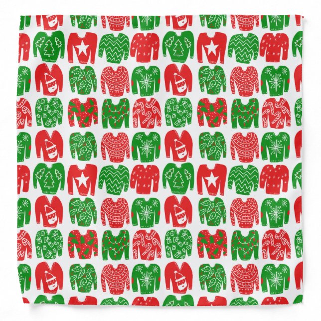 Ugly Christmas Sweaters Xmas Holiday Bandana (Front)