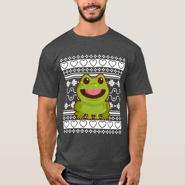 Ugly Christmas Sweatershirt Christmas Frog funny T-Shirt (Front)