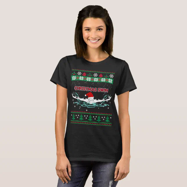 Ugly Christmas Swim T-Shirt | Zazzle