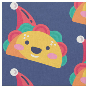 ugly christmas taco santa claus fabric