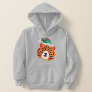 ugly christmas tiger santa claus hoodie