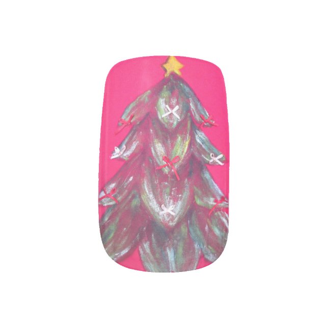 ugly christmas tree red nail decals (Right Thumb)