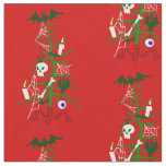 ugly christmas tree skull bat fabric