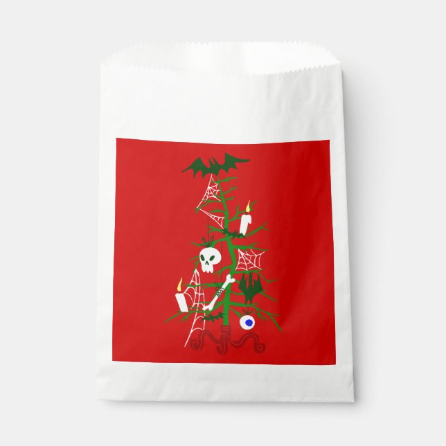 ugly christmas tree skull bat favor bag (Front)