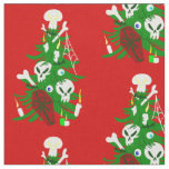 ugly christmas tree skull coffin fabric