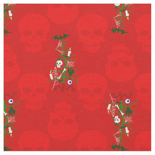 ugly christmas tree skull haunted fabric