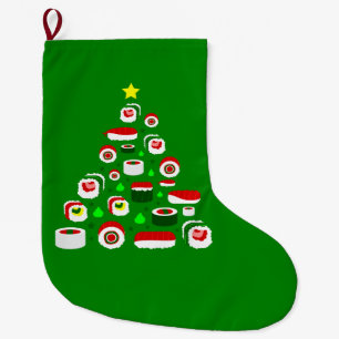 ugly christmas tree sushi large christmas stocking