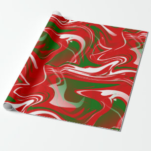 ugly christmas trippy marble swirl print wrapping paper