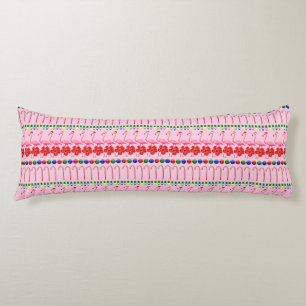 Ugly Christmas Tropical Pink Flamingos on Pink Body Pillow