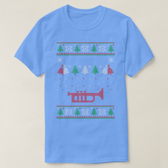 Ugly Christmas Trumpet T-Shirt (Design Front)