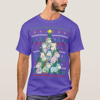 Ugly Christmas Unicorn Christmas Tree T-Shirt