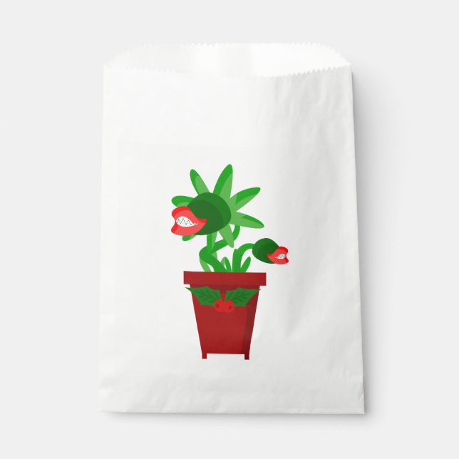 ugly christmas venus flytrap holly favor bag (Front)